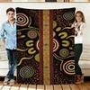 Abstract Tribal Pattern Flannel Blanket Soft Cozy Throws Napping Travel Use