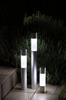 GW Solar [Stylish and Modern Light  Solar Light  7cm Diameter, 50cm Tall Aluminum Pole] [Pole Color: Silver] WhiteWarm White Switch, IPX4, No Wiring