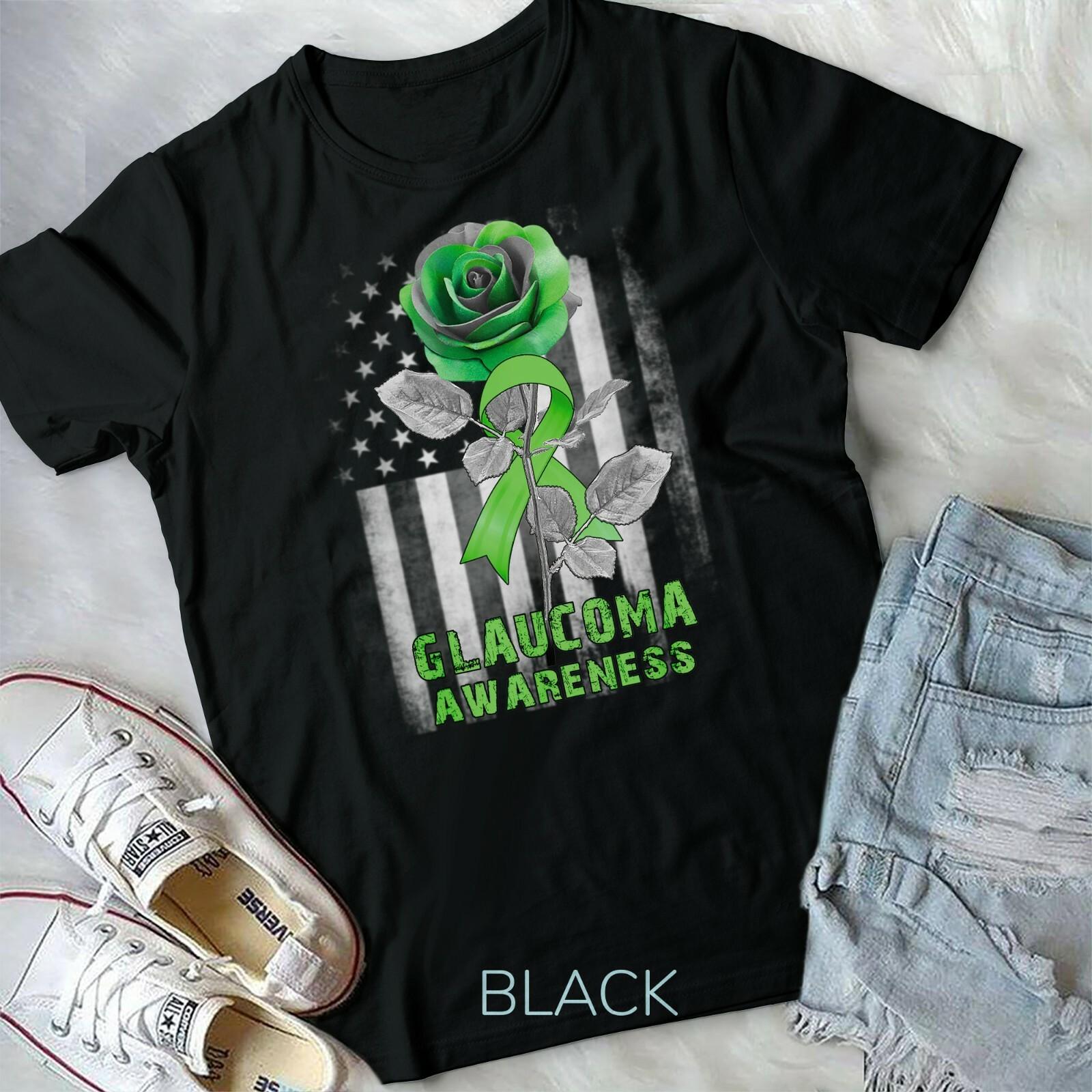 Rose Flower Glaucoma Awareness Ribbon T-shirt Unisex Youth T-shirt S
