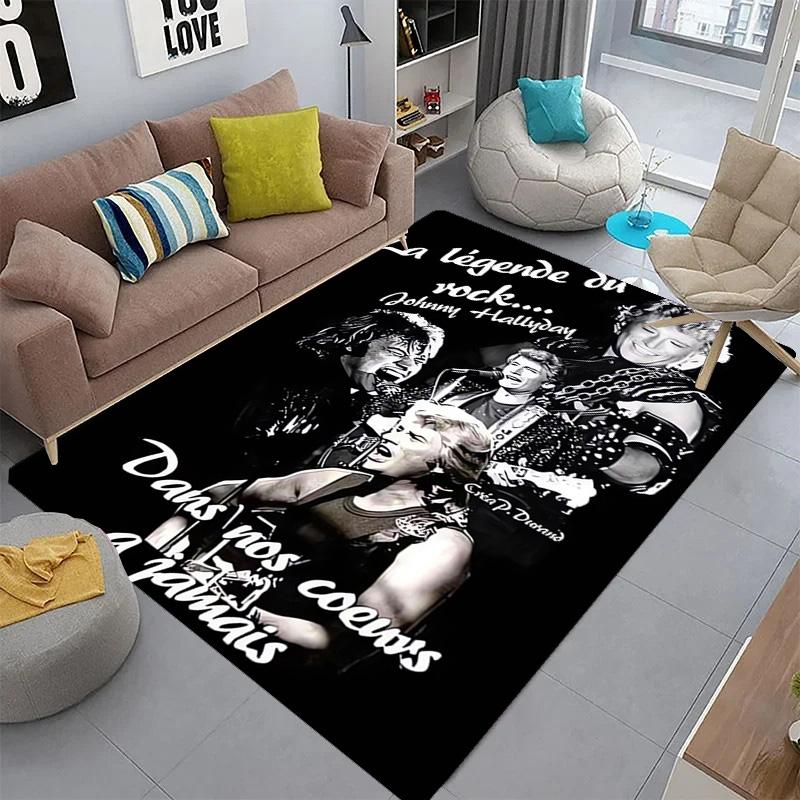 Rock Legend Johnny Halliday carpet Suitable for all seasons Home Decor Doormat Office chair cushion Protective pad