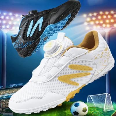 Kinderfußballschuhe sind leicht, einfach an- und auszuziehen mit drehbaren Knöpfen, Gummisohle, atmungsaktives Mesh. Sie sind auch Trainingsschuhe