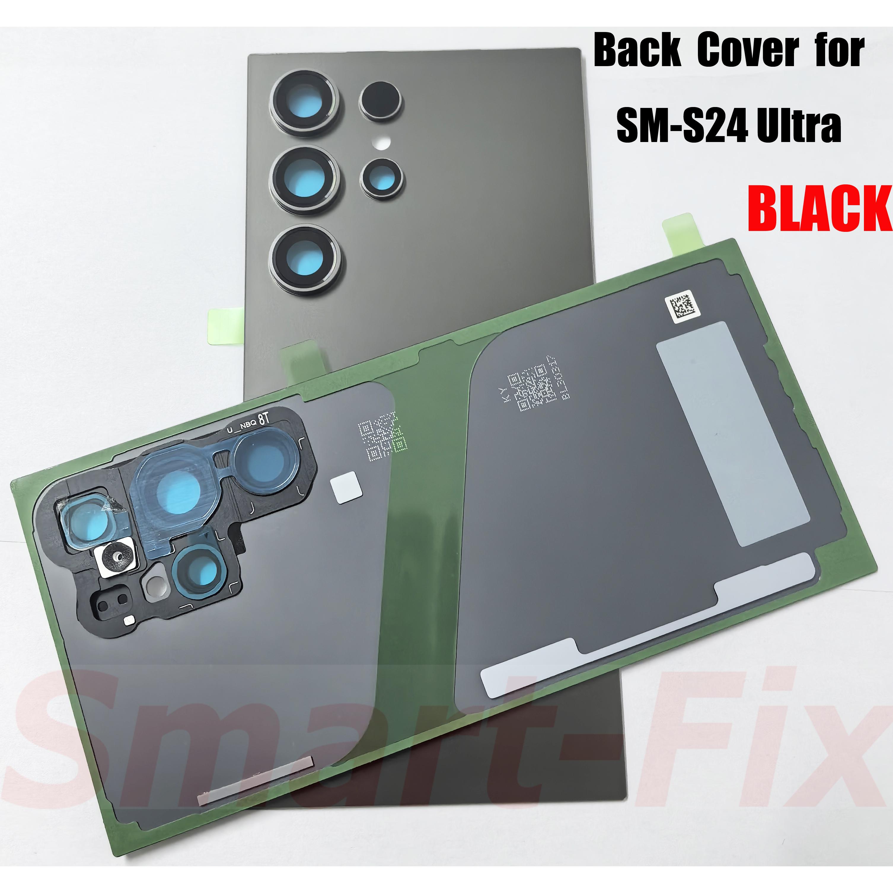 

(New)O-E-M Back Lid Battery Cover Case for SM-S24 Ultra 24ULTRA S24U 5G Glass Battery Door Back Glass Rear Housing Rear Cover чёрный