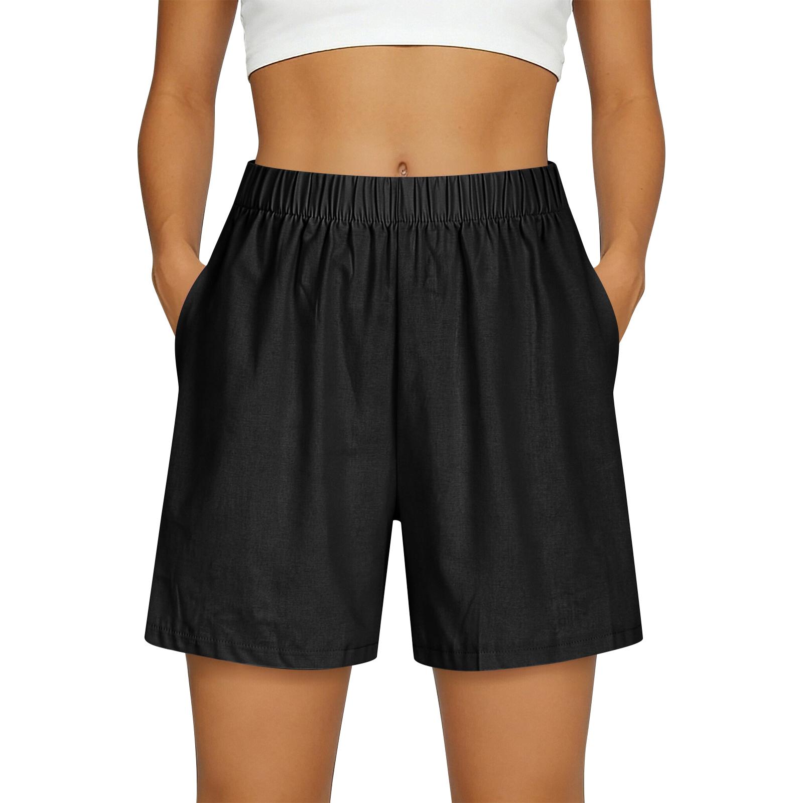 

Women s Shorts With Pockets, Casual Shorts L чёрный