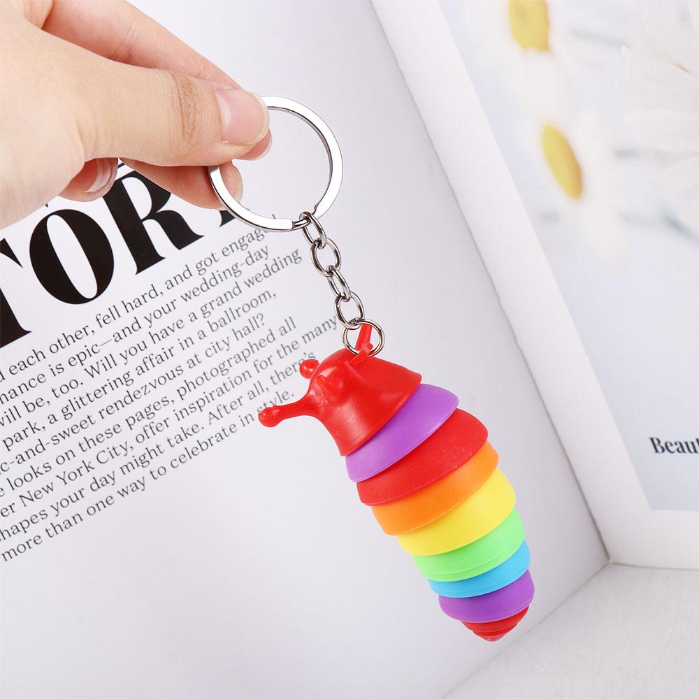 Toys Key Ring Caterpillar Keyring Finger Slug Snail Caterpillar Key Chain Caterpillar Keychain