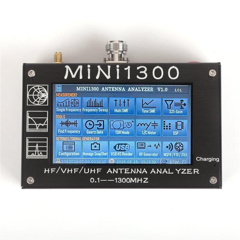 A25F-Mini1300 4.3 Inch /VHF/UHF Band 0.1 To 1300Mhz Vector Network Analyzer Miniature Antenna Spectrum Analyzer Signal Generat