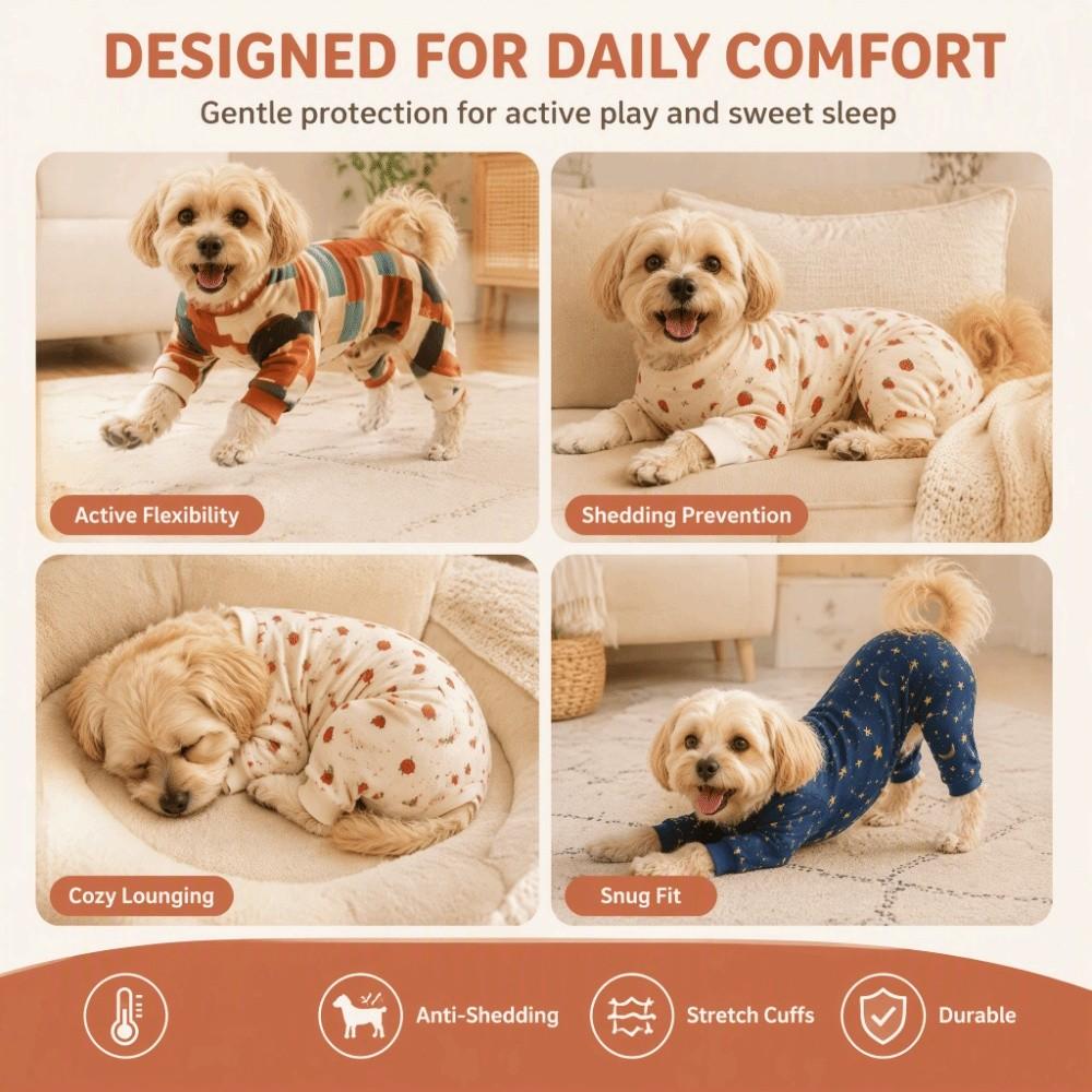 Breathable Dog Anti-hair Loss Clothing Soft Cozy Dog Recovery Suit Dog Pajamas Indoor Outfit