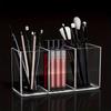 1/2/3 Compartments Makeup Brush Storage Box, Transparent Acrylic, Lipstick,Eyebrow Pencil, Desktop Mirror Cabinet Makeup Storage