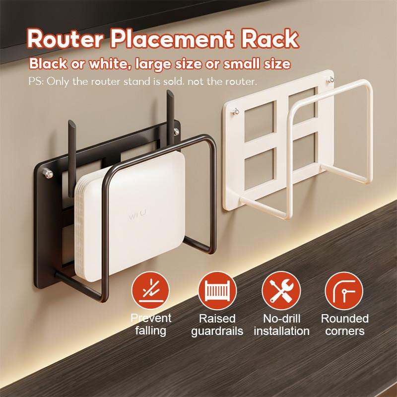 Punch Free Wall Router Bracket Self Adhesive Durable Shelf for WiFi Routers TV Set Top Boxes Living Room Decor