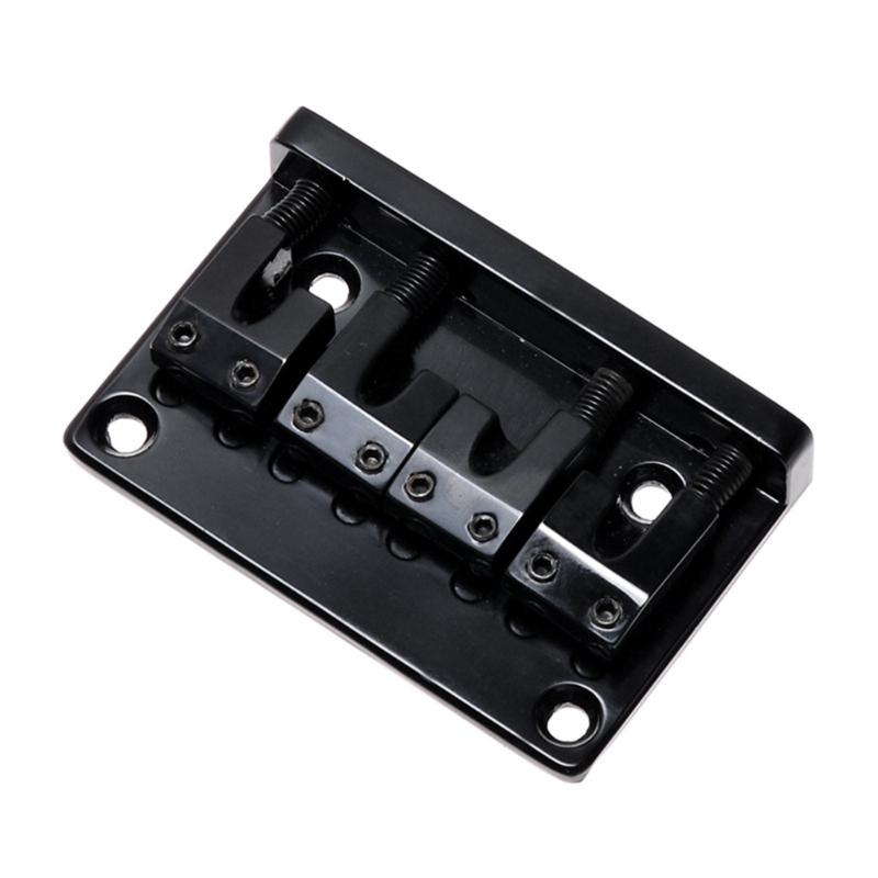 4 String Electric Bass Guitar Fixed Bridge 79.5x51.5MM Guitar Bridge Assembly Metal Texture Perfect for Electric Guitar