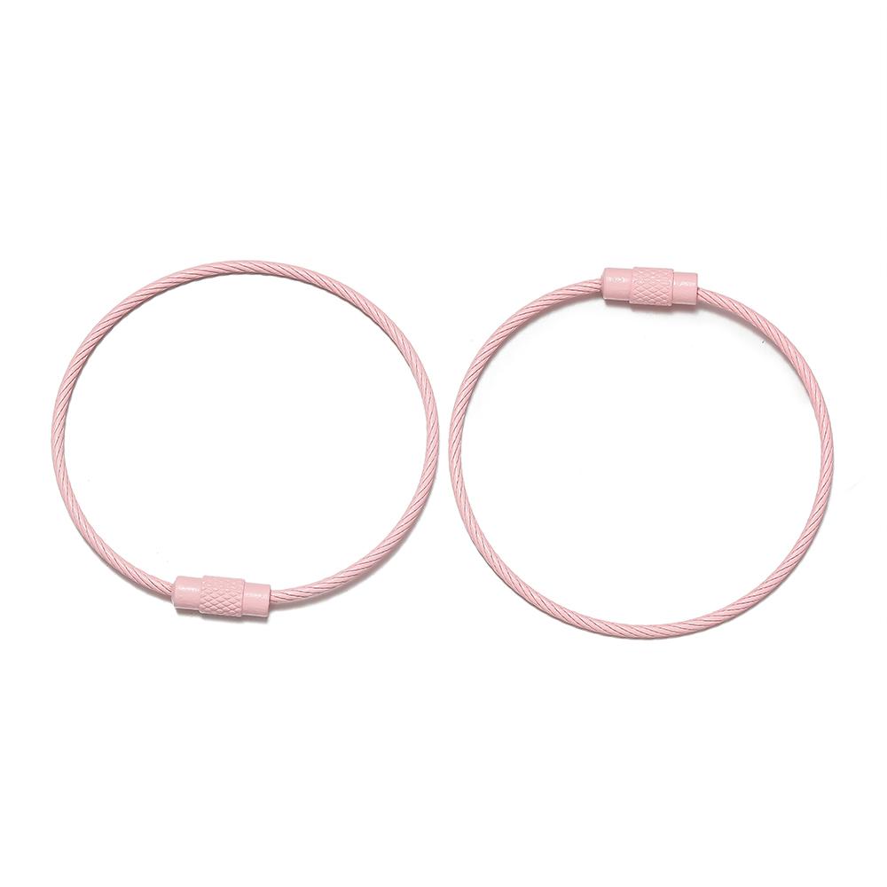 10pcs/Lot Colorful Iron Wire Keychain Cable Loop Screw Lock Rope Key Holder Keyring Key Chain Rings for Jewelry Making Supplies