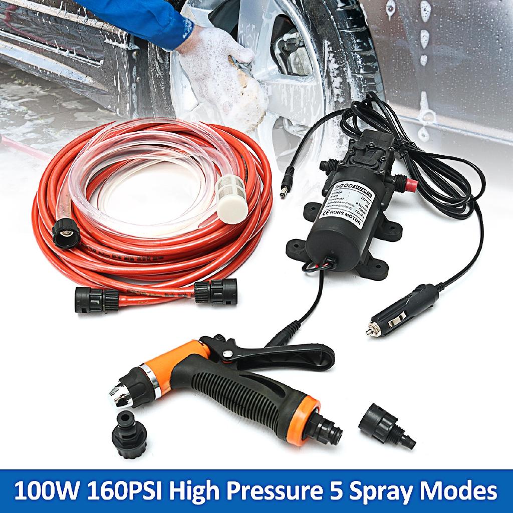 Universal 12V Portable 100W 160PSI High Pressure Electric Car Washer Washing Machine Water Pump Kit