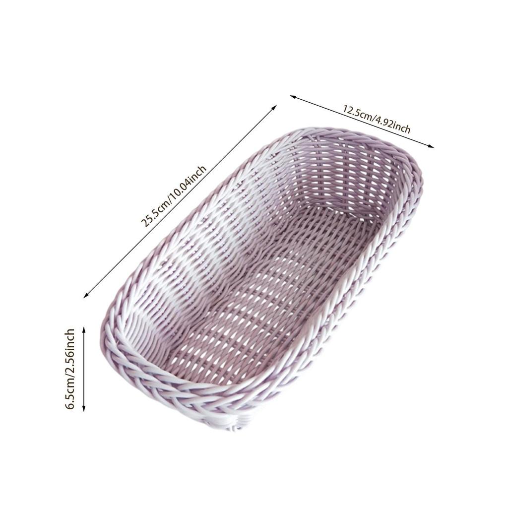 1Pcs Creative Fruit Storage Basket Rectangle Shaped Woven Plastic Dried Fruit Basket for Home Party KTV Candy Snacks Organizer