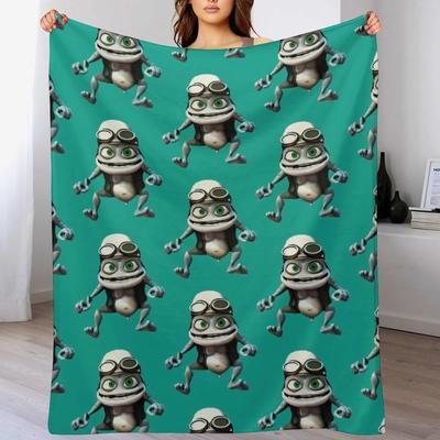 Crazy Frog . Throw Blanket Cute Plaid Travel Soft Beds Hairy Blankets