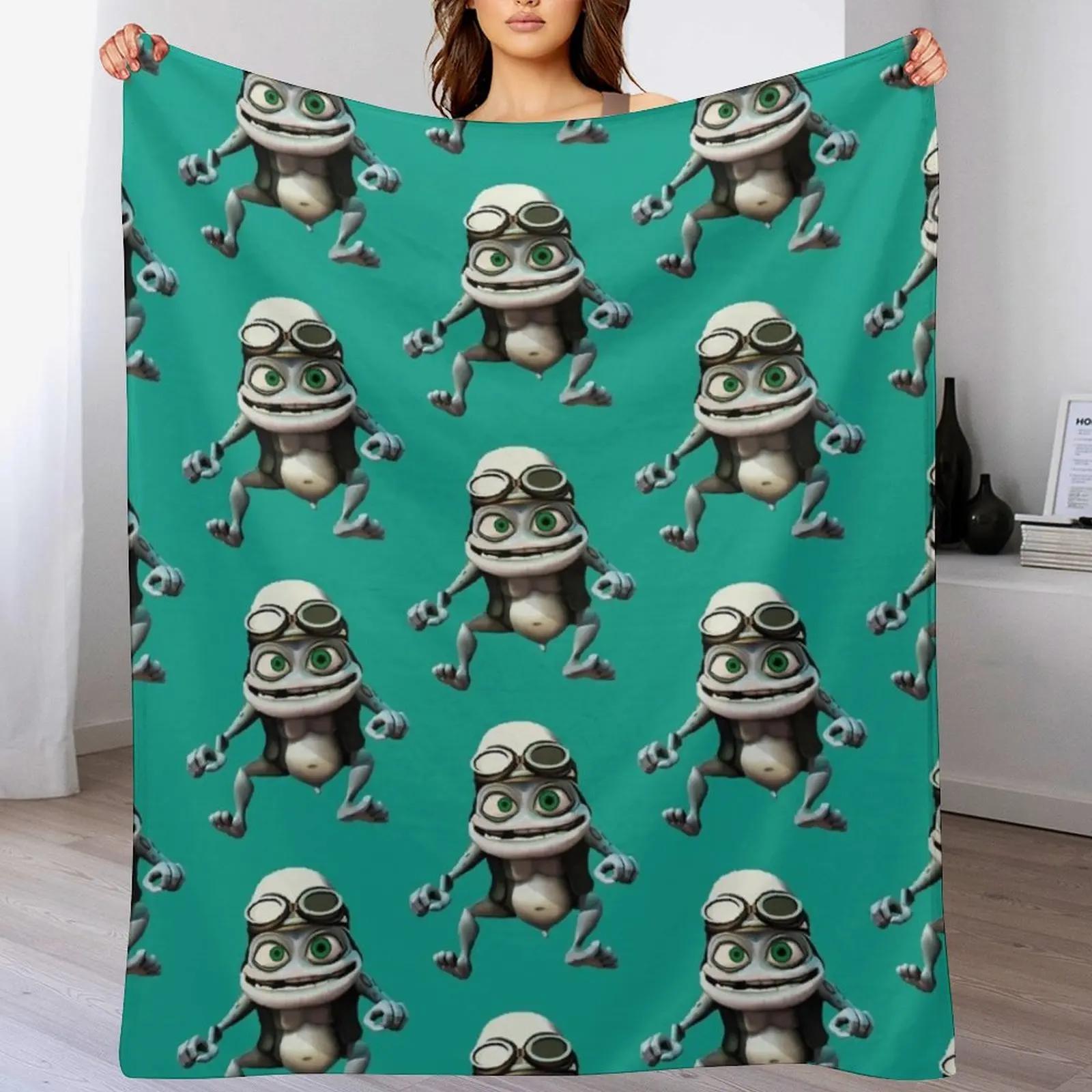 Crazy Frog Throw Blanket Multi Purpose Soft Warm Blanket for Home Travel 102x76cm(40x30in)