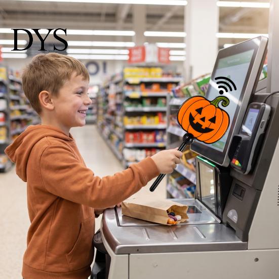 Lightweight Card Holder Halloween Tap to Pay Wand, Cute Pumpkin Cat Bat Payment Wand Shaped Credit Holder, Novelty Contactless Stick Festive