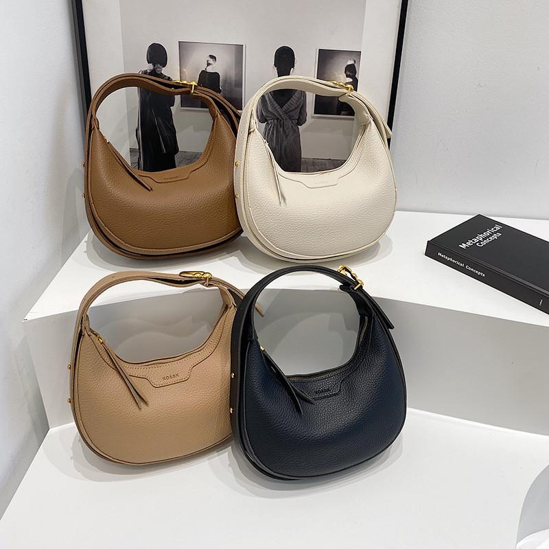 Urban Style Small Moon Bag With Stitching Details For Everyday Use