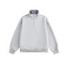 Unisex Oversized Cotton Pullover Sweatshirt With Half Zip Solid Color Casual Streetwear Top Fall
