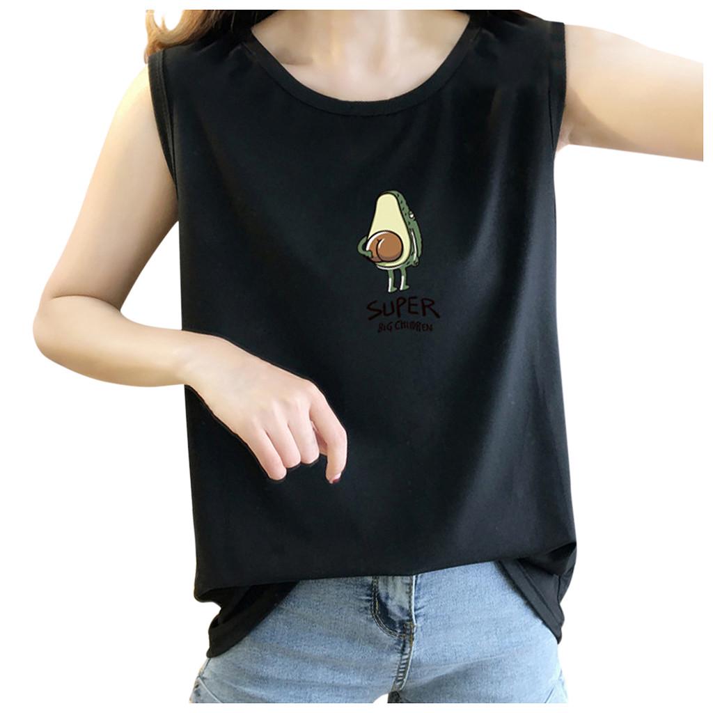 

(SU)Женский летний новый повседневный спортивный жилет без рукавов с принтом