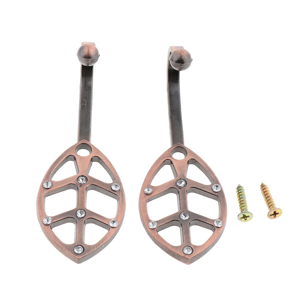 2 Alloy Elegant Decorative Curtain Holdbacks Wall Hooks with Screws