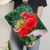 Hand Painted Red Poppy Bouquet Metal Iron Painting Home Wall Decor Art Hanging for Living Room Bedroom