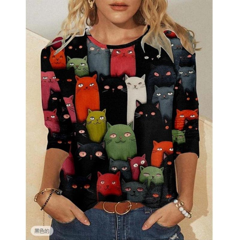 Women's Long Sleeved Round Neck Slim Fit T-shirt