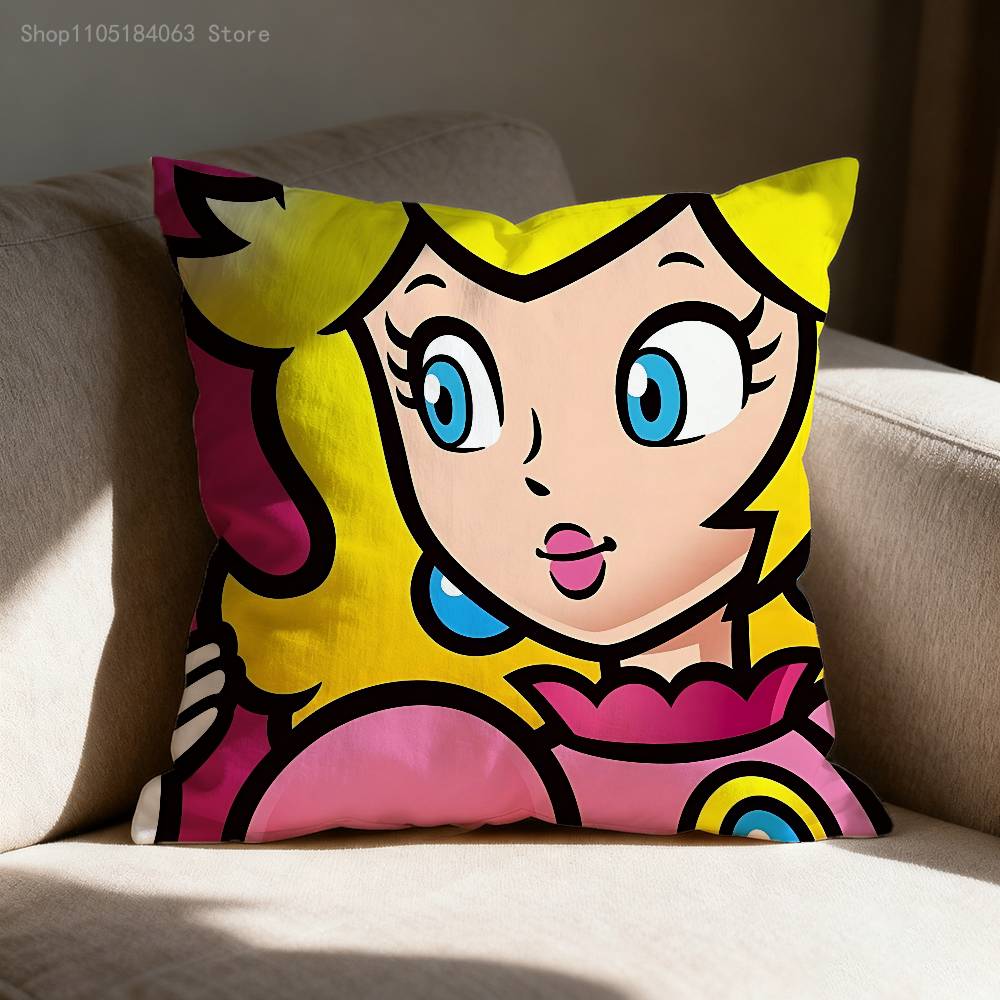 

BBowser Princess DDonkey Kong Pillow Case For Sofa Decor Car Office Room Printing Cushion Cover Decorations and Protector 40x40cm16x16in