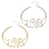 Exaggerated Retro Love-shape Letter Neck Chain Metal Texture Heavy Industry Multilayered Hip-hop Necklace for Female