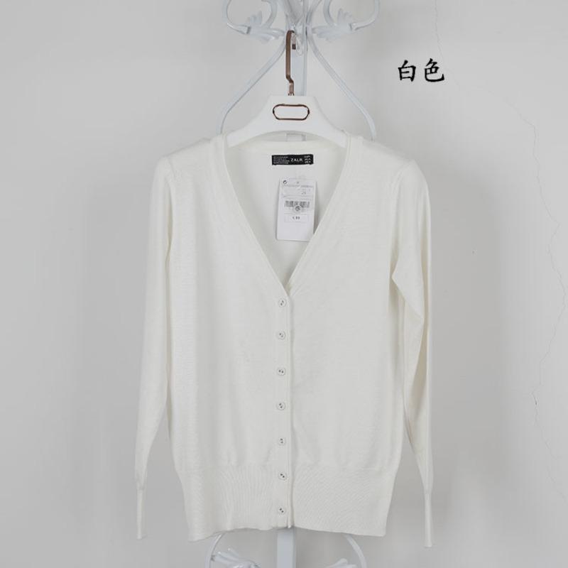 

Autumn and winter women s knitted cardigan loose elastic top women s V-neck outer shawl thin jacket short large size women s sweater0314 M білий