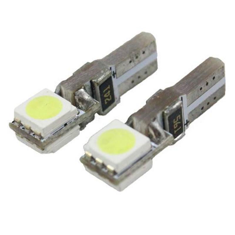 

2pcs t5 bulb+2pcs car led lamp connector T5 bulb holder adaptor for led bulb auto t5 wedge base socket for led reading lamp белый