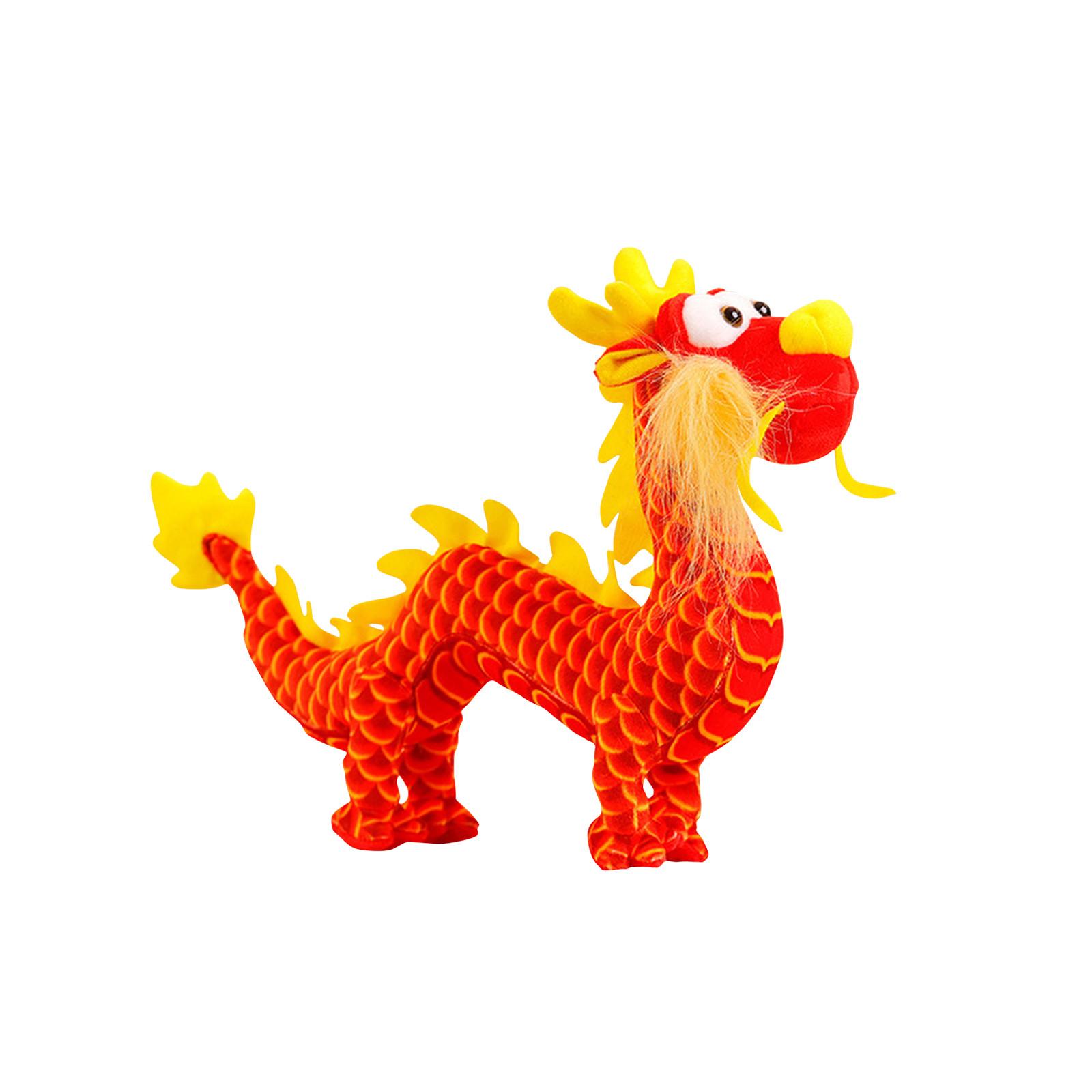 

Китайский набивной дракон, украшения для новогоднего фестиваля, набивная игрушка-талисман, плюшевая кукла, украшение для дома One Size красный