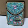Bohemian Style Pu Flower Embellished Shoulder Bag With Magnet Closure For Daily Use