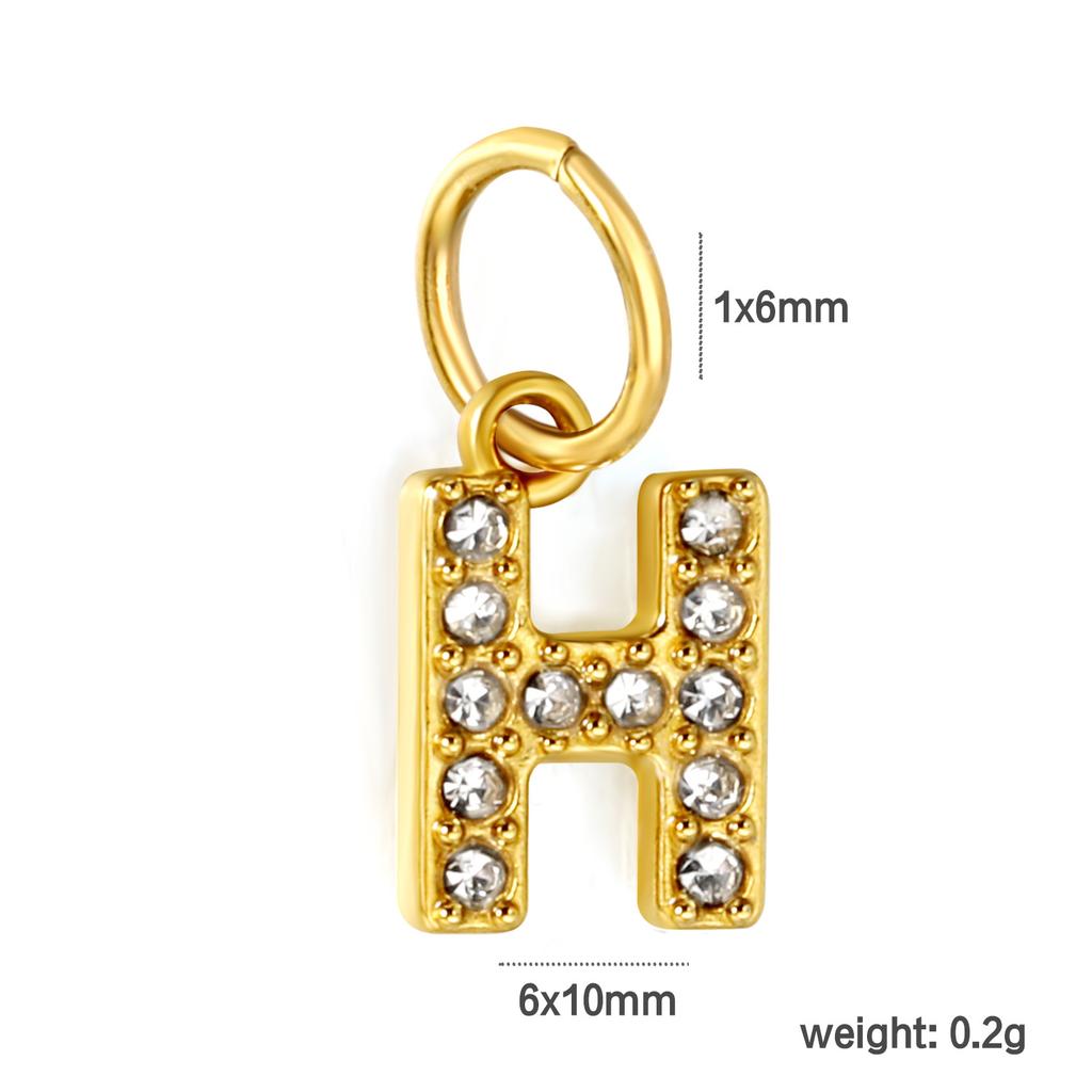 Diamond Stainless Steel Jewelry Accessories 26 Letter Pendant Pendant DIY Necklace Bracelet Accessories