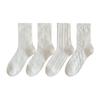 White Socks for Women In Early Autumn, Pure Cotton Mid-calf Socks, Lolita, Cute Pile Socks, Antibacterial and Deodorizing White Socks