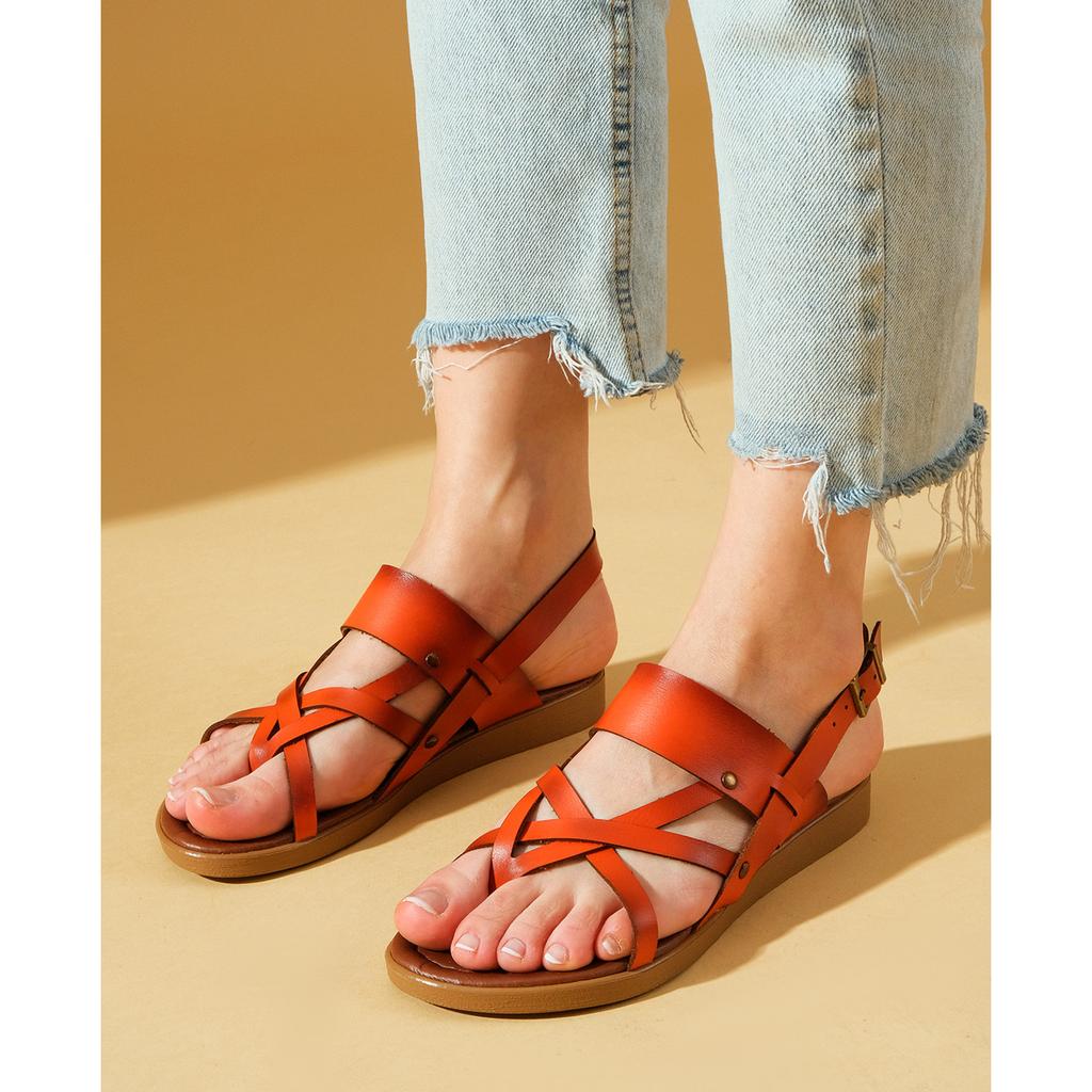 Cross-Band Ankle Buckled Women's Casual Sandals 51-820-23