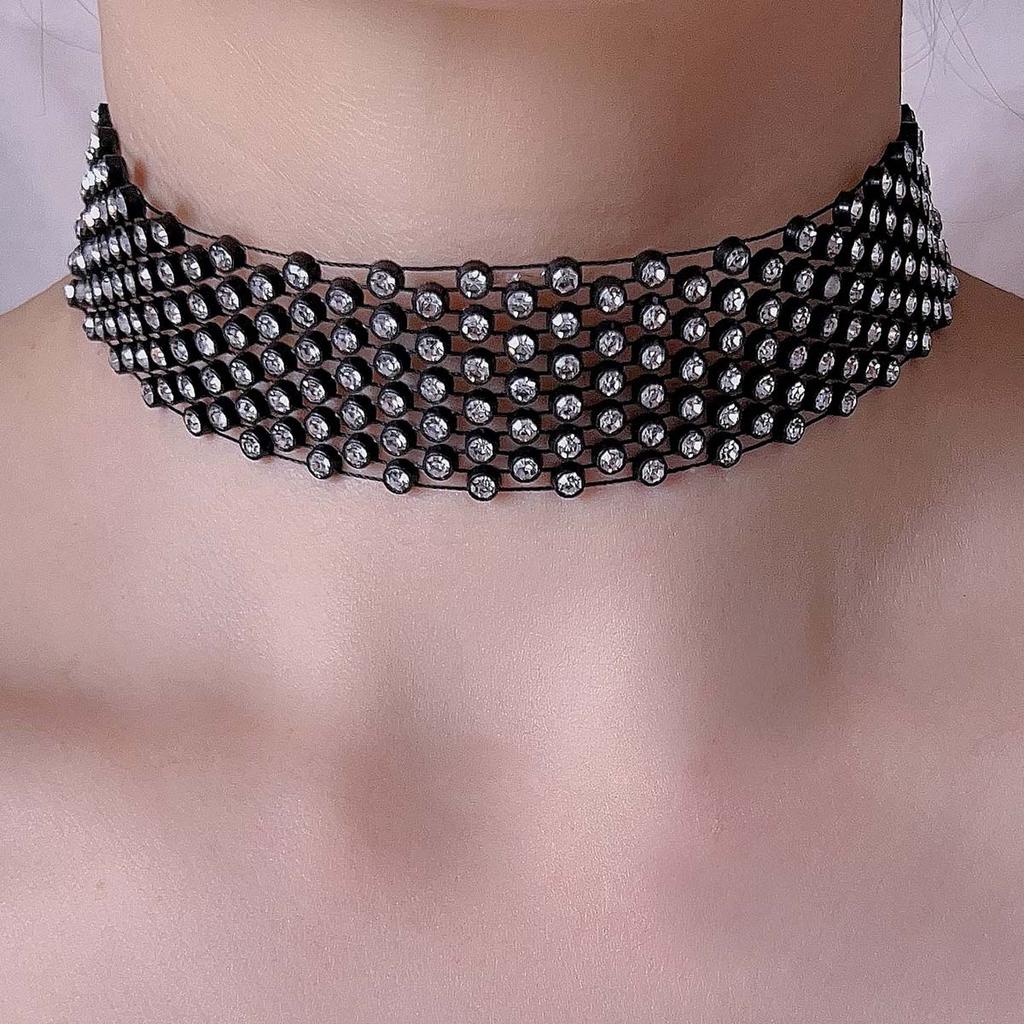 Popular Diamond-encrusted Niche Handmade Light Luxury Versatile Temperament Trendy Design Sense Necklace Item Decoration