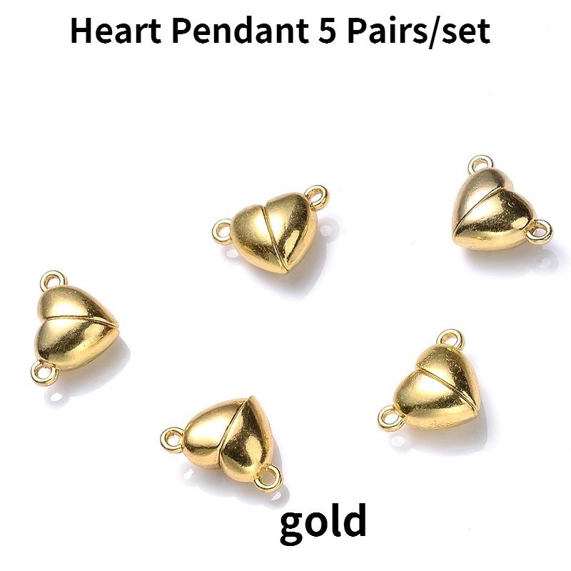 5 pair Heart Magnet Connector Zapięcie End Connector Charms na zapięcia jubilerskie Para Bransoletka Naszyjnik