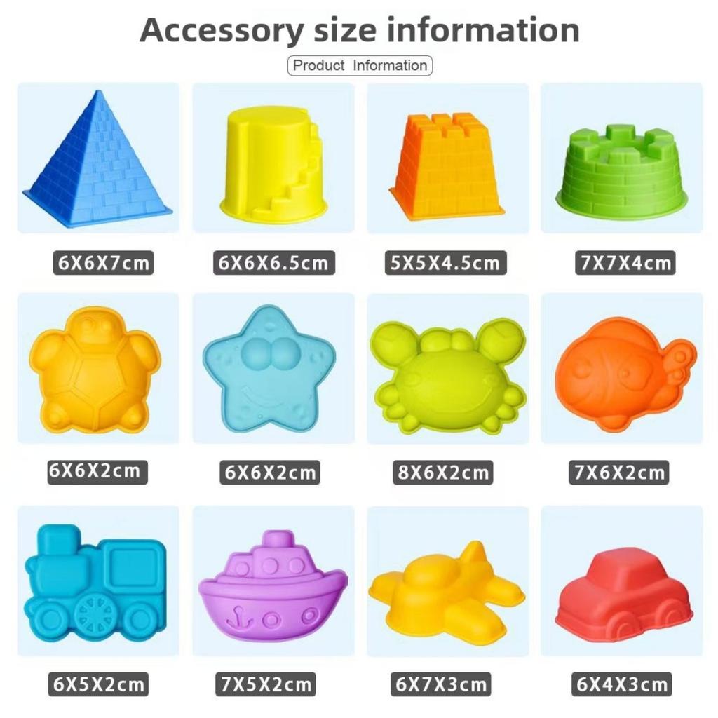 Children's Beach Toy Car, Baby's Water Play and Sand Digging Tool, Hourglass Shovel Bucket, Sand Set, Sand Pool Set