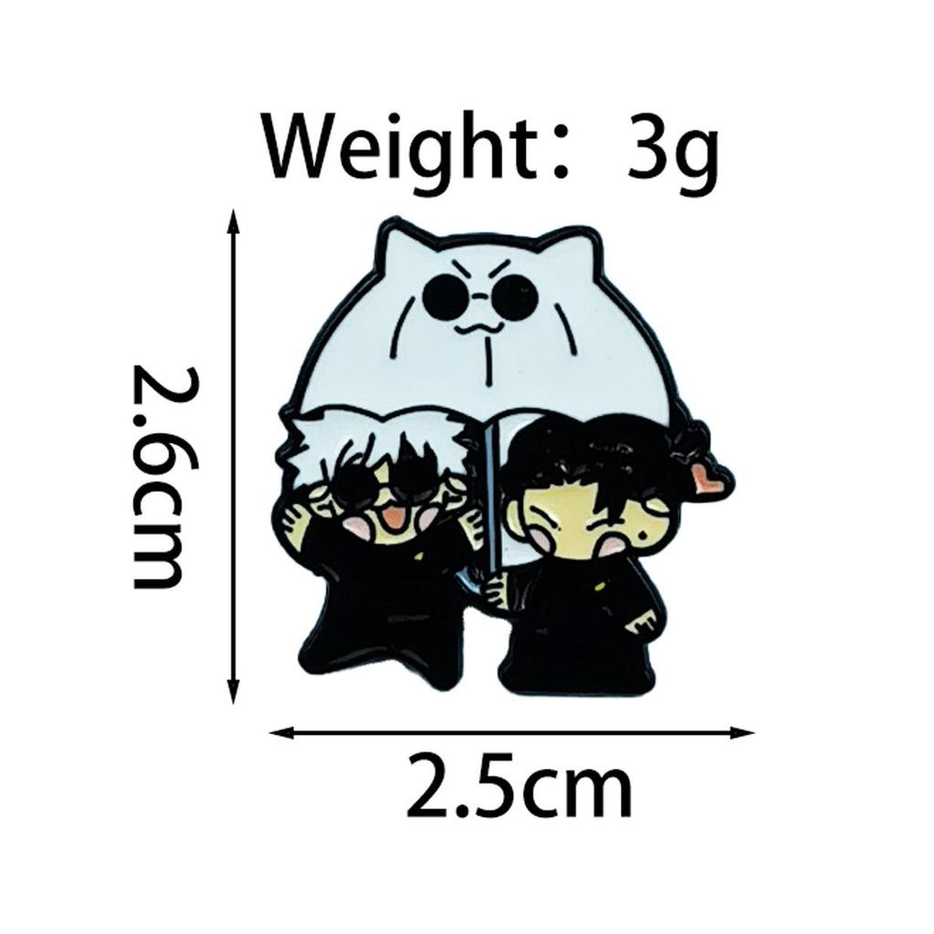 Jujutsu Kaisen Cute Character Alloy Brooch - Anime Badge for Clothing, Backpacks & Student Accessories.