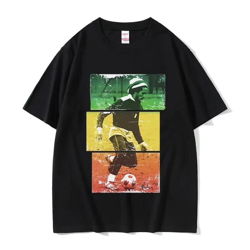 Reggae Bob Marley Football Graphic Tshirt Unisexs Retro Fashion High Quality Tshirts Hip Hop Oversized Cotton T Shirt Streetwear