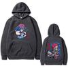 Anime Demon Slayer Akaza Double Sided Print Hoodie Men Women Clothing Cartoon Oversized Pullover Fleece Sweatshirt