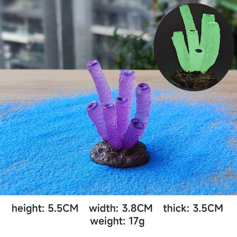Aquariums Glowing Resin Coral Decoration Fishtanks AquaticUnderwater Ornament Landscaping Safety Decor for Fish Shirmps