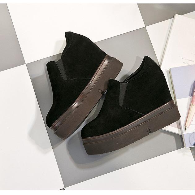 Loafers Casual Women's 2025 Spring New Thick-soled Inner Height-increasing Muffin Shoes Single Shoes Overfitting Lazy Shoes