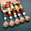 Silicone christmas Beads Pacifier Clips Wood Chew Dummy Chain Holder Infant Soother Chains Nipple Holder Baby Teething Toy Gifts