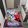 The Smurfs: Blue World Themed Anti-Slip Rugs - Polyester Home Decor, Suitable for Bedrooms, Living Rooms, Doorways, Studios, and Decorations