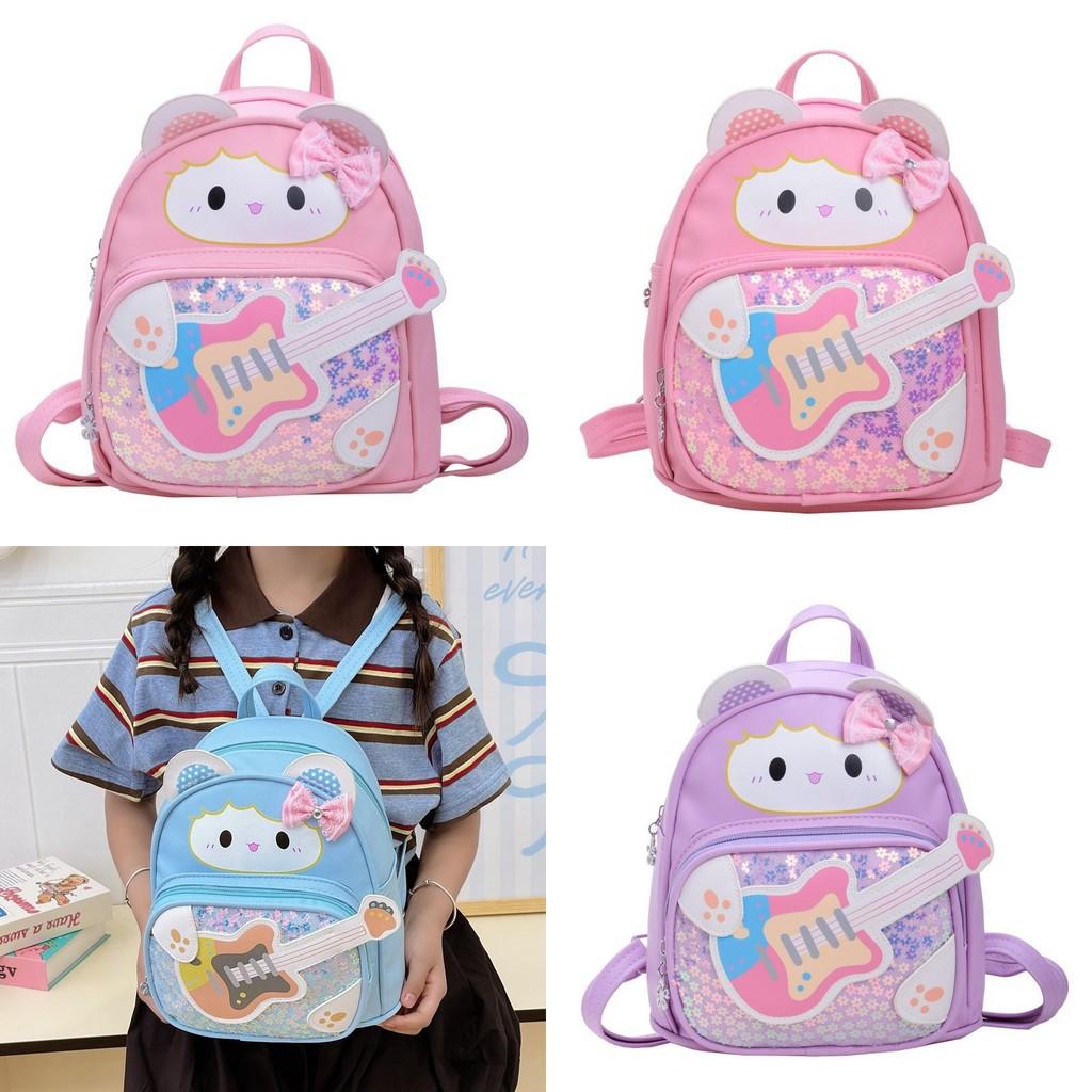 Cartoon Guitar Childrens Backpack With Pu Material For Kindergarten And School Use