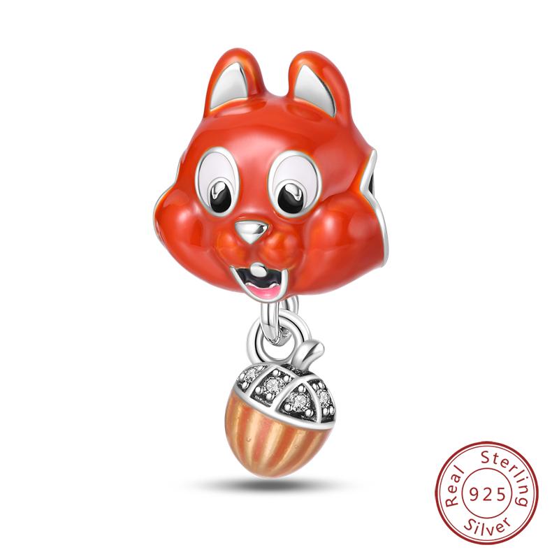 100% Copper Autumn Harvest Series Brown Music Squirrel Scarecrow Pumpkin Maple Leaves Charms Beads Diy Jewelry Gift