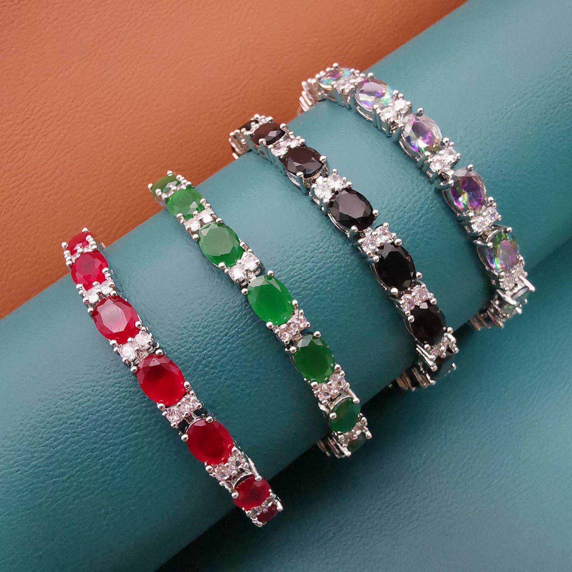 

Colorful Crystal Bracelet AAA Zircon Bracelet with European and American Style Temperament W5804WW-