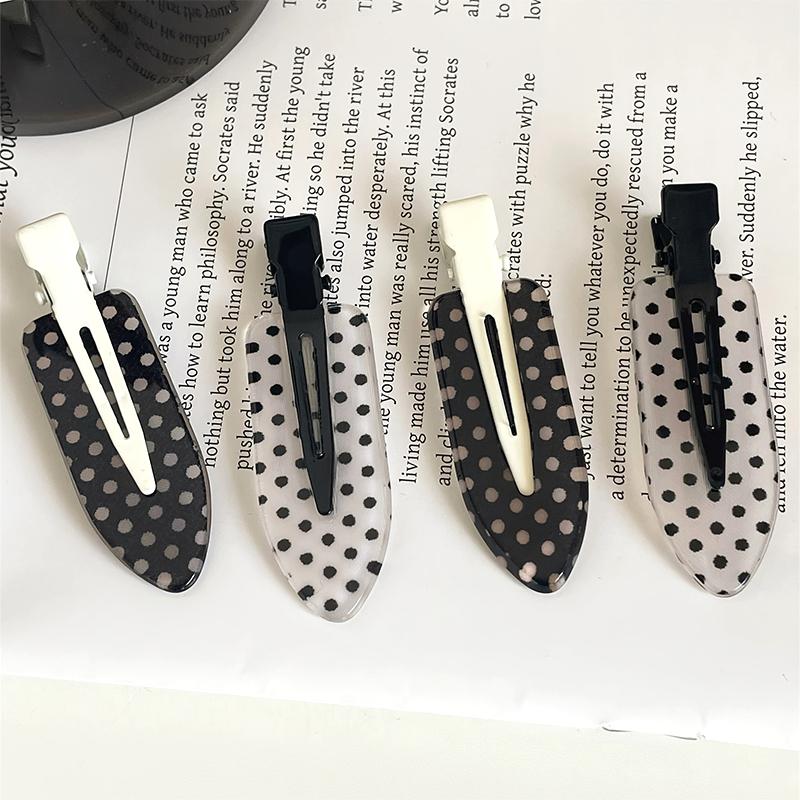 1/ 4pcs Korean Sweet Polka Dot Hair Clips Retro Fahion Hairpins for Women Girls Cute Headdress Outfits Hair Styling Accessories