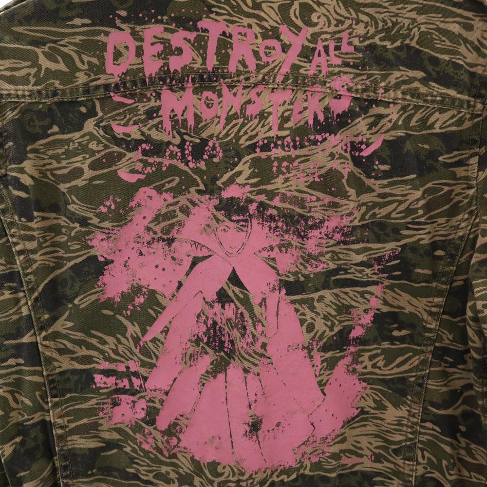 HYSTERIC Destroy All Monsters Collaboration Camouflage Pattern Back Print Long Sleeve Military One Piece Women Used