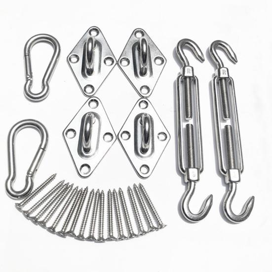 

Yousheng 1 Set Shade Sail Hardware High Strength Strong Load Bearing Triangle Rectangle Sun Shade Sail Outdoor Installation Kit Home Supplies